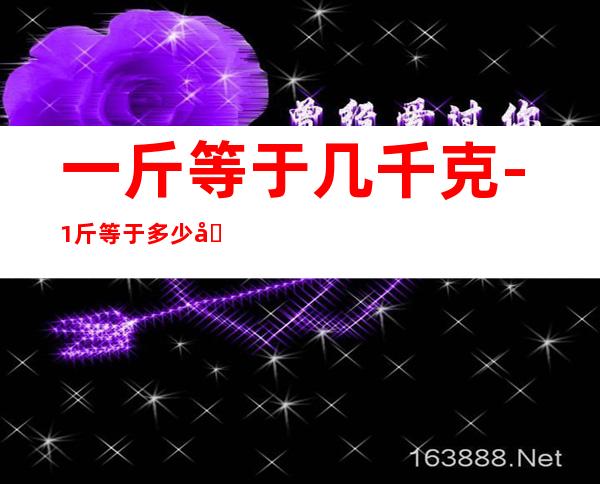 一斤等于几千克-1斤等于多少千克