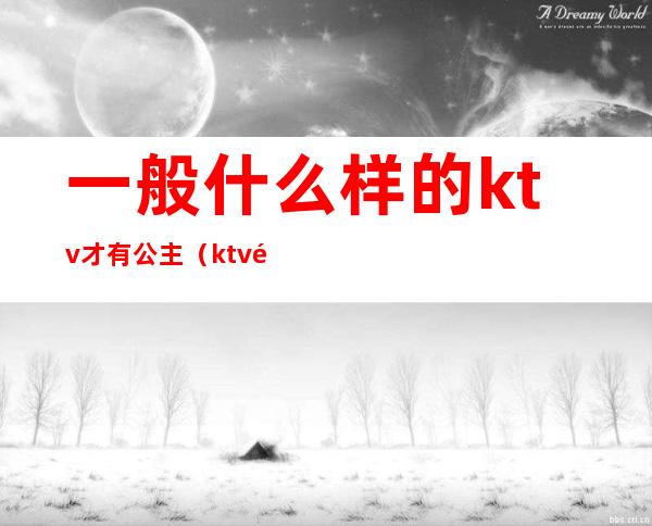 一般什么样的ktv才有公主（ktv里有公主吗）