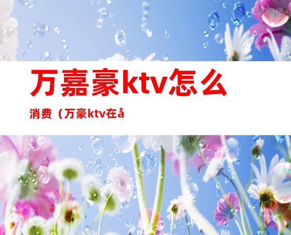 万嘉豪ktv怎么消费（万豪ktv在哪里）