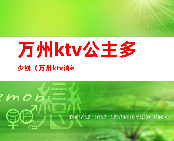 万州ktv公主多少钱（万州ktv消费怎么样）