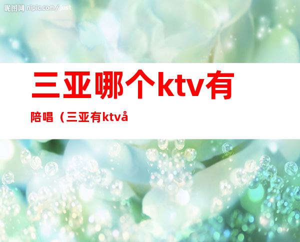 三亚哪个ktv有陪唱（三亚有ktv吗）