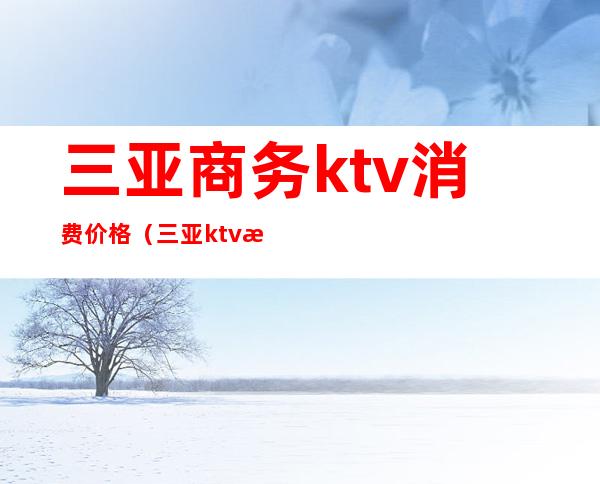 三亚商务ktv消费价格（三亚ktv消费水平）