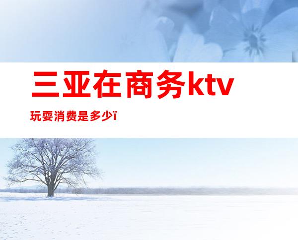 三亚在商务ktv玩耍消费是多少（三亚ktv小费多少）