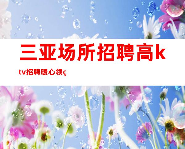 三亚场所招聘 高ktv招聘 暖心领班 为你遮风挡雨