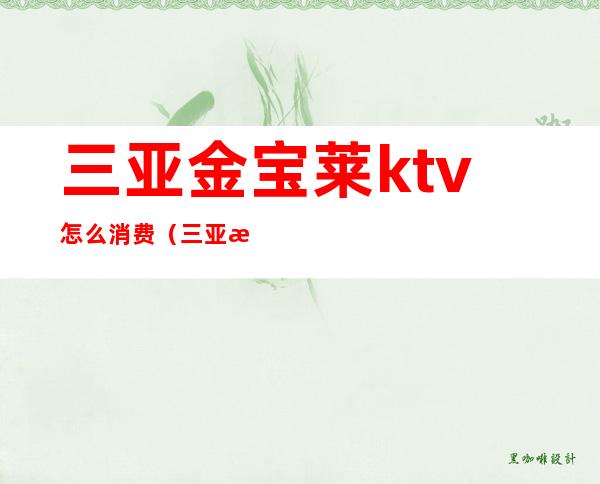 三亚金宝莱ktv怎么消费（三亚最好的ktv在哪里）