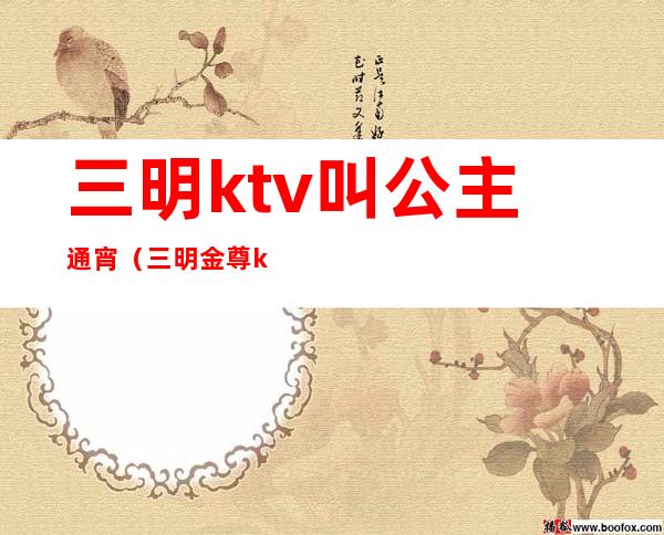 三明ktv叫公主通宵（三明金尊ktv公主照片）