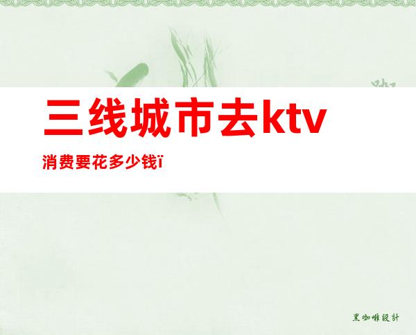 三线城市去ktv消费要花多少钱（）