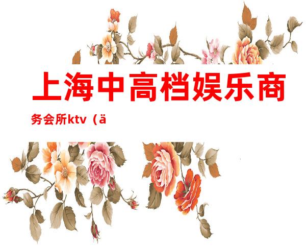 上海中高档娱乐商务会所ktv（上海高档娱乐场所）