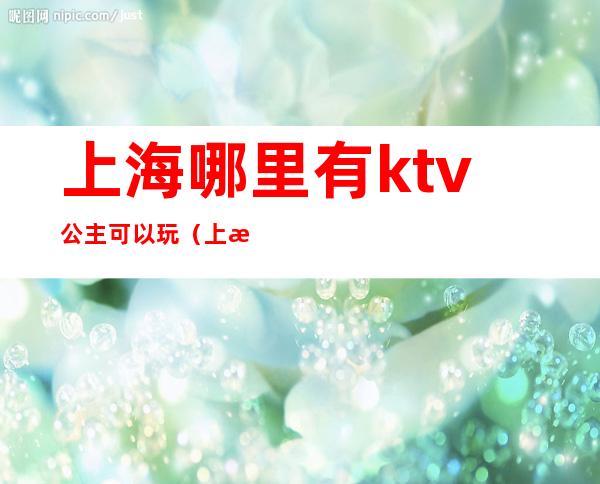 上海哪里有ktv公主可以玩（上海哪个ktv公主小费高）