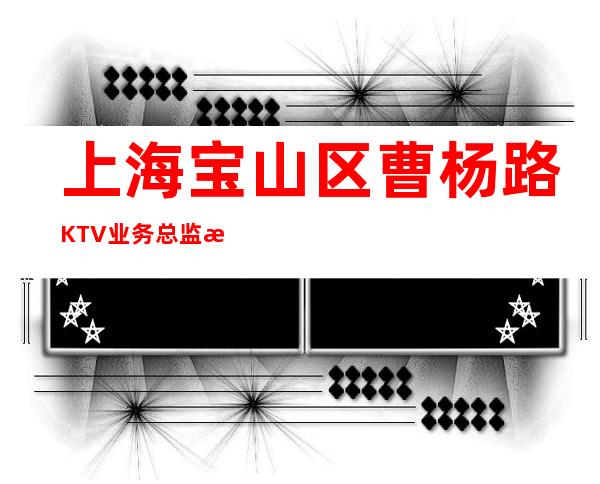 上海宝山区曹杨路KTV业务总监正常上班-要赚看过来