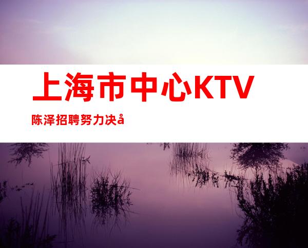 上海市中心KTV陈泽招聘努力决定以后