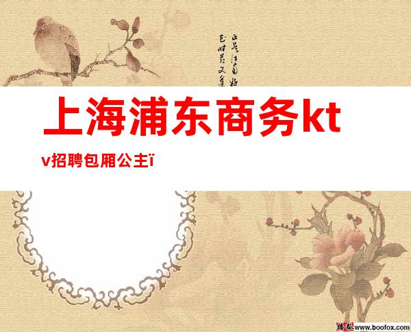 上海浦东商务ktv招聘包厢公主（上海高端KTV招聘公主）