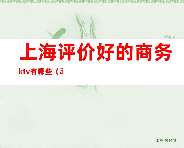 上海评价好的商务ktv有哪些（上海十大高档商务ktv排名）