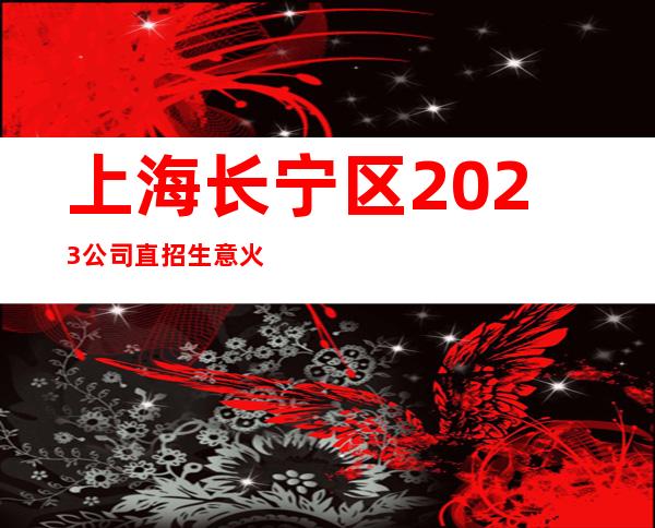 上海长宁区2023公司直招生意火爆二班多薪资【竞争力小】