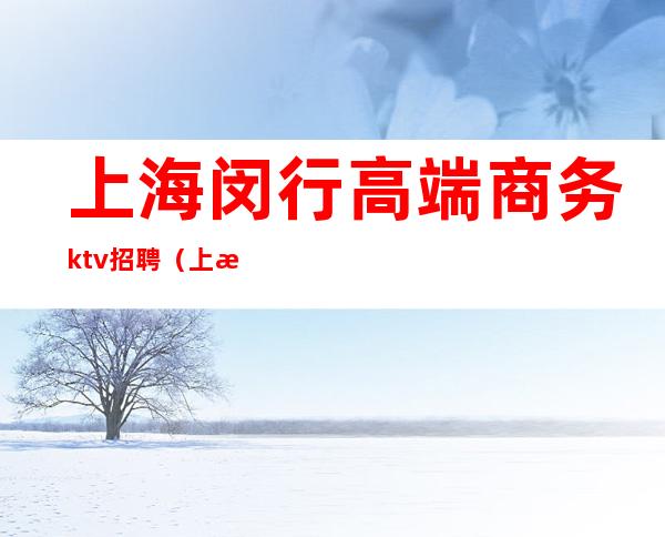 上海闵行高端商务ktv招聘（上海闵行高端商务ktv招聘）