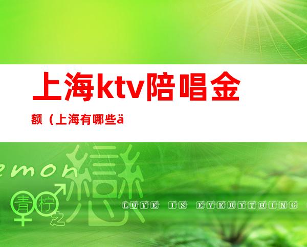 上海ktv陪唱金额（上海有哪些便宜陪唱KTV）