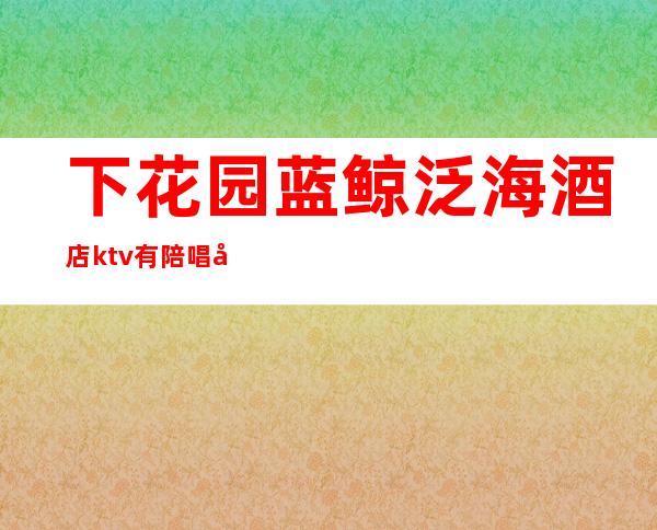 下花园蓝鲸泛海酒店ktv有陪唱吗（海口陪唱ktv）