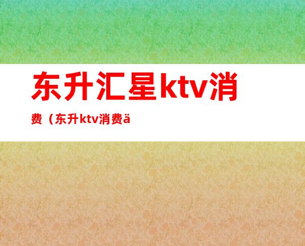 东升汇星ktv消费（东升ktv消费一般多少）