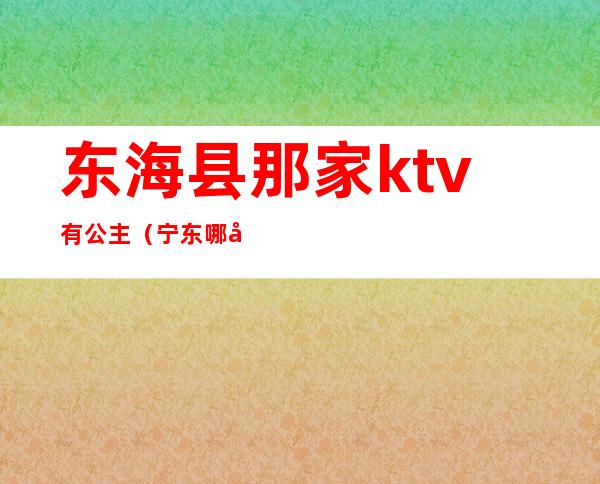 东海县那家ktv有公主（宁东哪家ktv有公主）