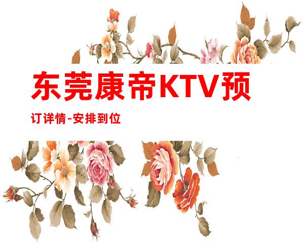 东莞康帝KTV预订详情-安排到位