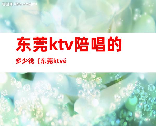 东莞ktv陪唱的多少钱（东莞ktv陪唱的多少钱一个小时）