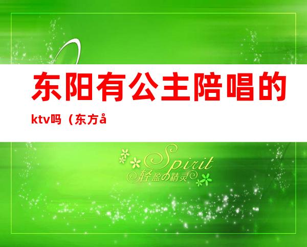 东阳有公主陪唱的ktv吗（东方市的KTV有没有公主）