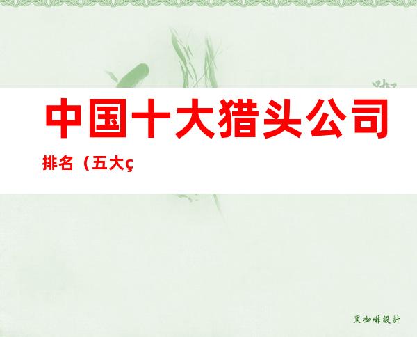 中国十大猎头公司排名（五大猎头公司排名）