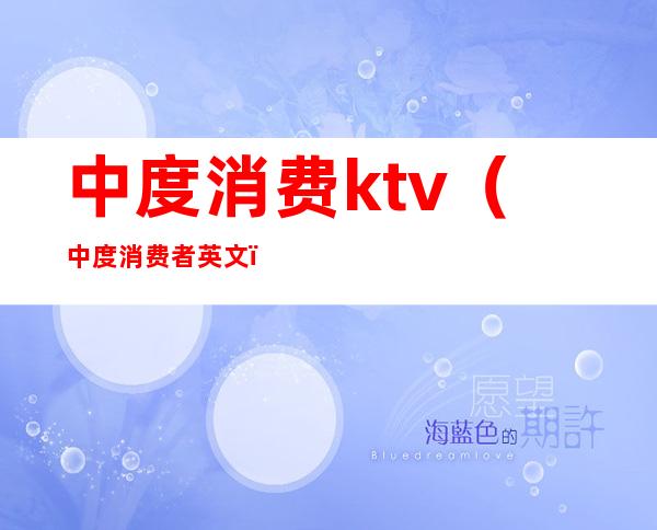 中度消费ktv（中度消费者英文）