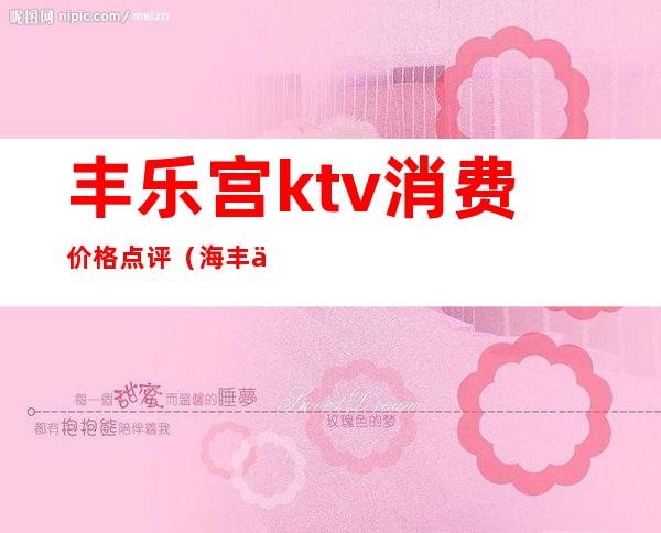 丰乐宫ktv消费价格点评（海丰世纪皇宫KTV消费怎么样）