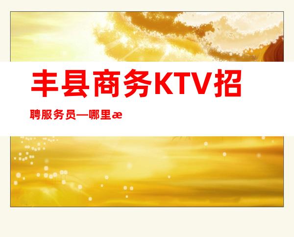 丰县商务KTV招聘服务员—哪里有10场—管理要求很低