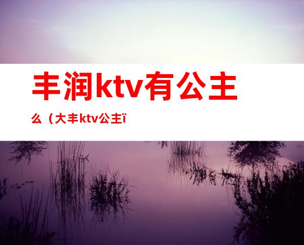 丰润ktv有公主么（大丰ktv公主）