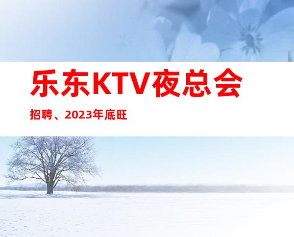 乐东KTV夜总会招聘、2023年底旺季咯、无任何费用