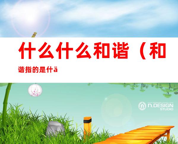 什么什么和谐（和谐指的是什么和谐）