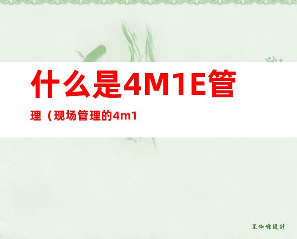 什么是4M1E管理（现场管理的4m1e指的是什么）