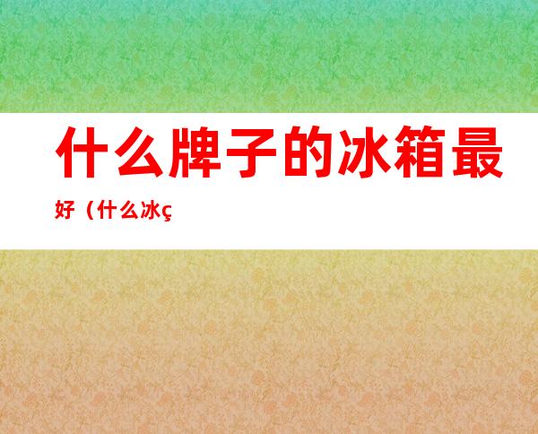 什么牌子的冰箱最好（什么冰箱比较好）