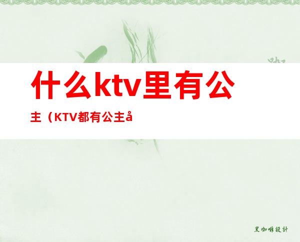 什么ktv里有公主（KTV都有公主吗）