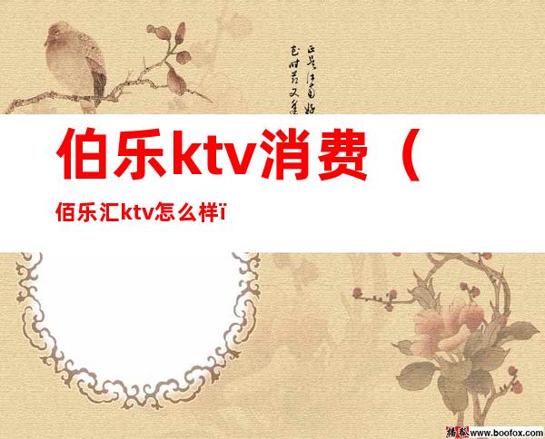 伯乐ktv消费（佰乐汇ktv怎么样）