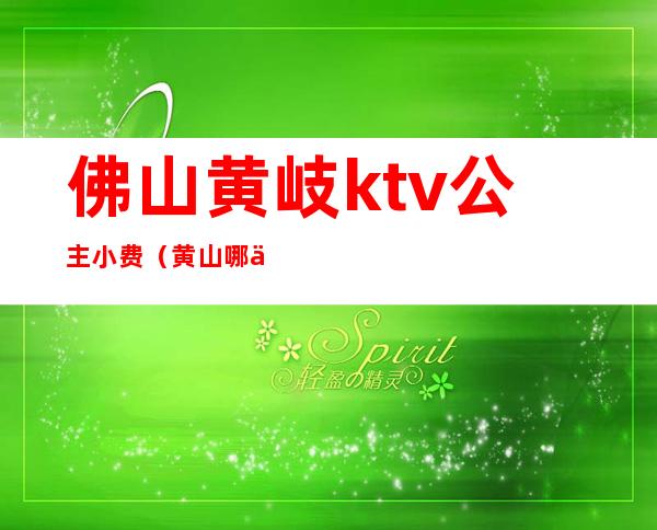 佛山黄岐ktv公主小费（黄山哪个ktv有公主）