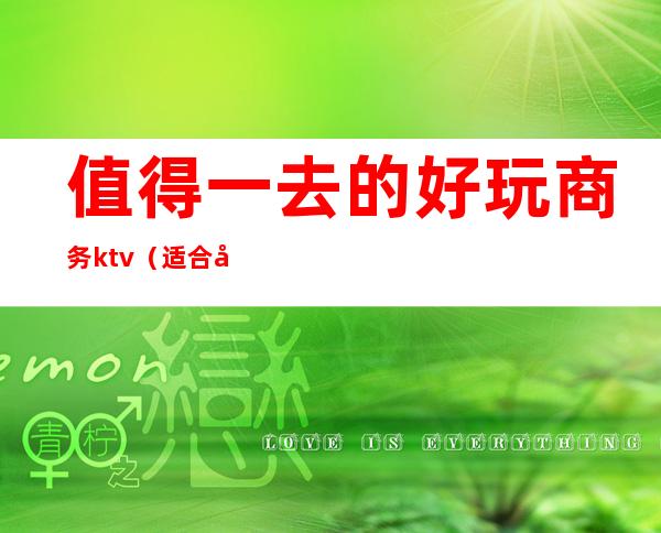 值得一去的好玩商务ktv（适合商务旅游的地方）