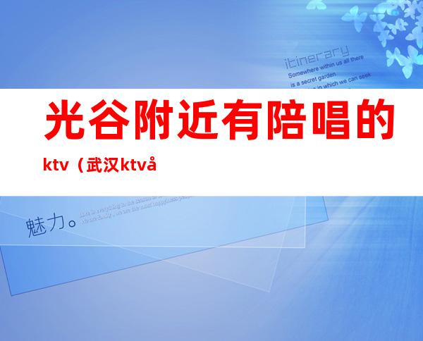 光谷附近有陪唱的ktv（武汉ktv哪里有陪唱）