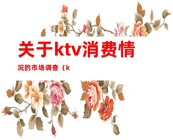 关于ktv消费情况的市场调查（ktv调研报告）