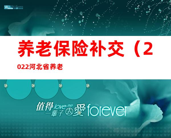 养老保险补交（2022河北省养老保险补交）