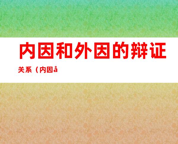 内因和外因的辩证关系（内因和外因的辩证关系出自哪里）