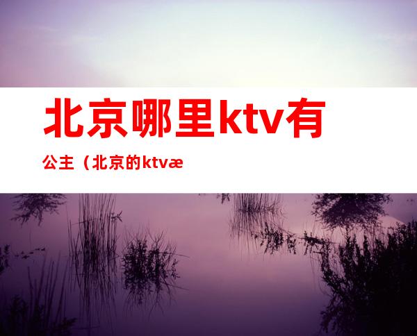 北京哪里ktv有公主（北京的ktv有公主嘛）