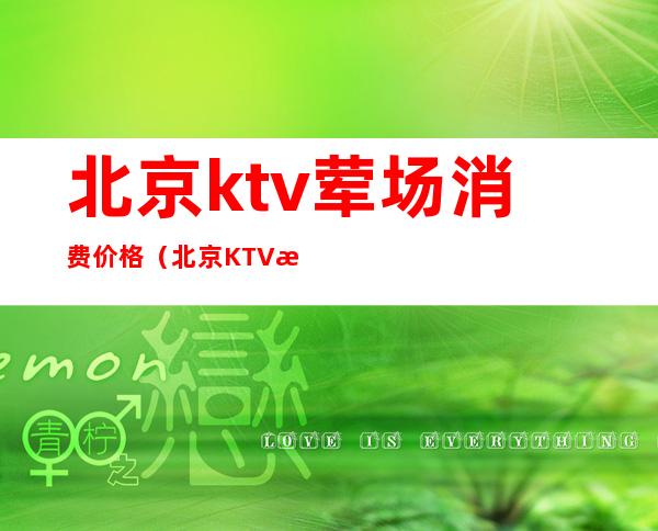 北京ktv荤场消费价格（北京KTV消费）