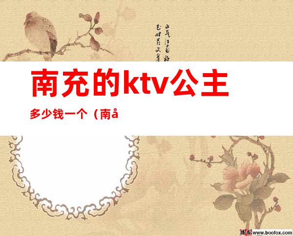 南充的ktv公主多少钱一个（南充的ktv公主多少钱一个）