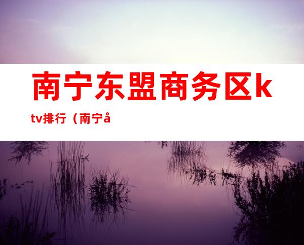 南宁东盟商务区ktv排行（南宁好玩的商务ktv）