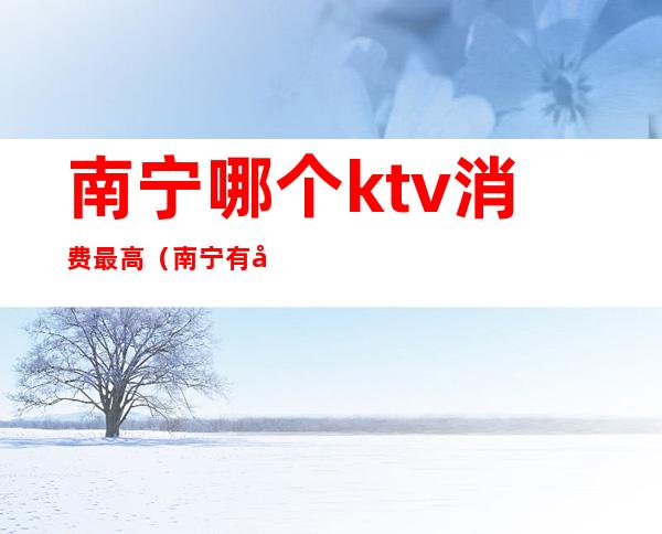 南宁哪个ktv消费最高（南宁有多少个ktv）