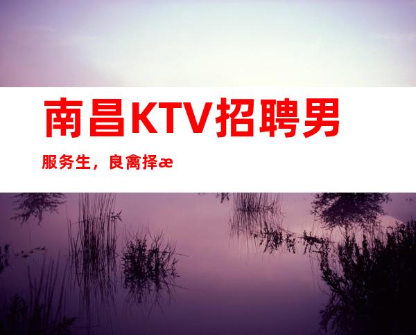 南昌KTV招聘男服务生，良禽择木而栖