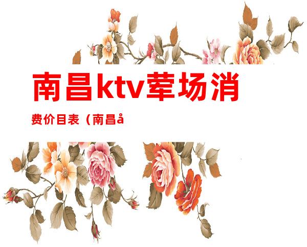 南昌ktv荤场消费价目表（南昌夜宴ktv）